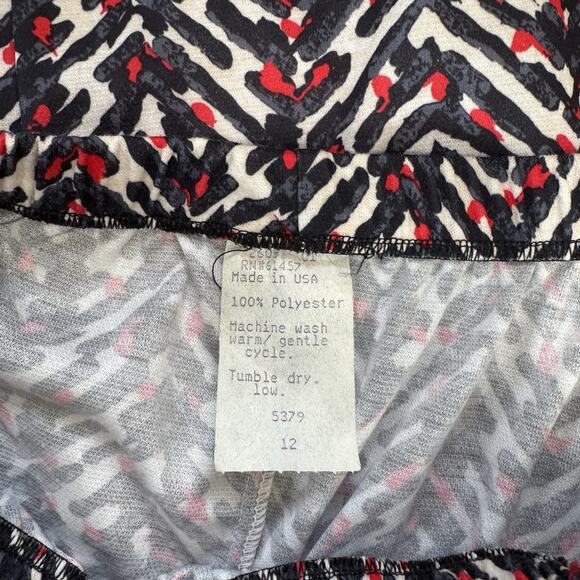 Multicolor Red Skirt Suit Set 2 Pieces Made USA 12 - Picture 14 of 16